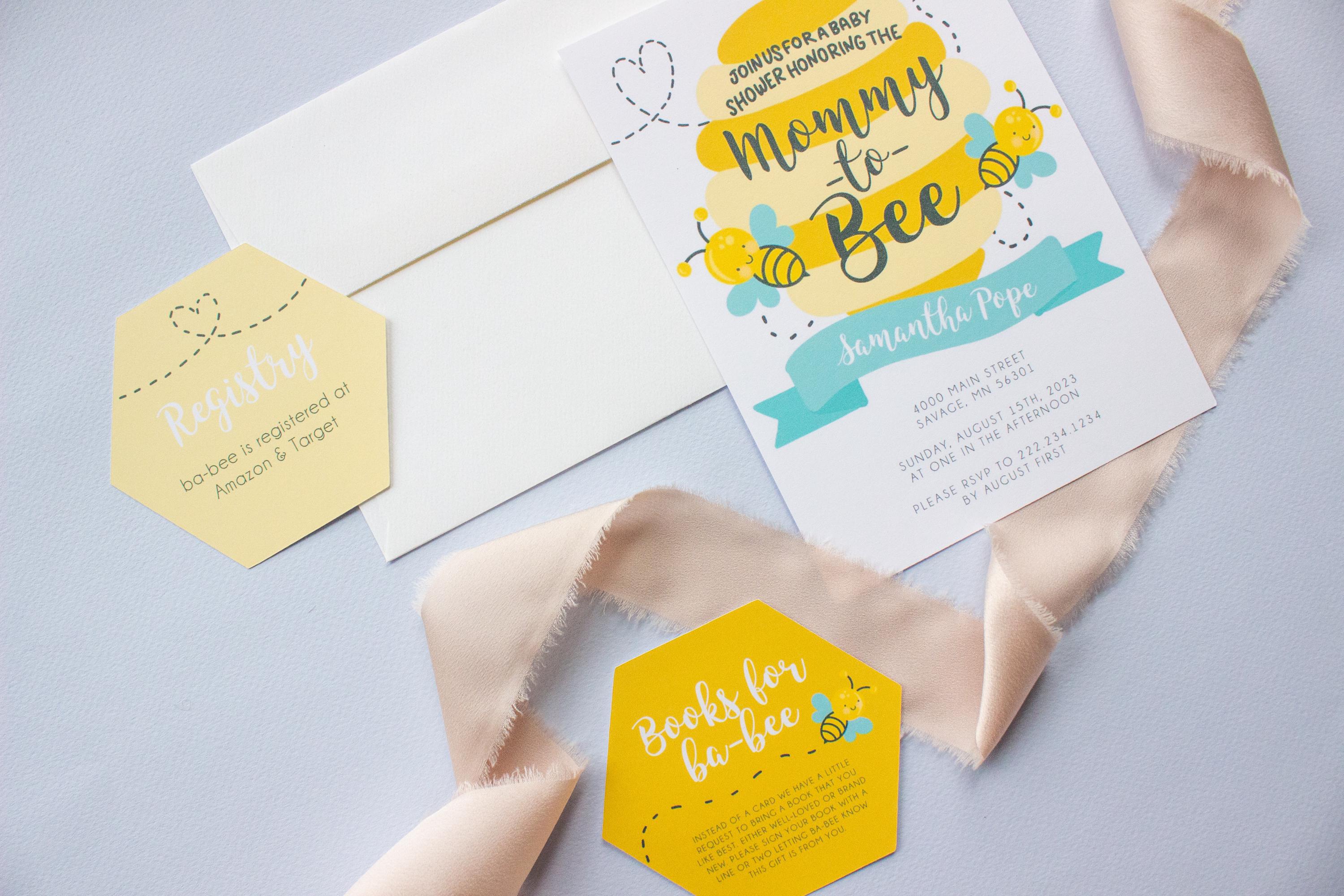Honeycomb Bee Baby Shower Insert Cards: Registry & Books - Etsy
