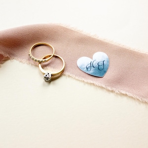 Grey Gradient Heart Monogram Envelope Seal Stickers | Small 1&quot; | Wedding Invitation Seals | Custom Monogram | Premium Vinyl - Sticker Pack