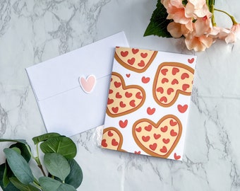 Pizza Heart Valentines Day Card | Food Pun Card | Card Boyfriend | Card Girlfriend | Anniversary Card | Love Card - A2 Sized Greeting Card