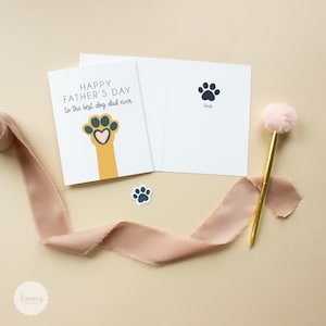 Personalized Dog Dad Father&#39;s Day Card: Paw Print Design