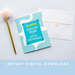 Ausgezeichneter Freund, würde Geburtstagskarte Digitaler Download empfehlen | Beste Freund-Geburtstags-Karte | Lustiger Geburtstag | Sofort Download