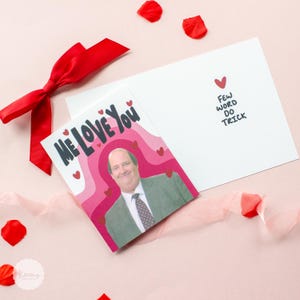 Me Love You Kevin from The Office Valentines day Card | Few Word do Trick | Funny | Adult | The Office | - A2 Sized Greeting Card