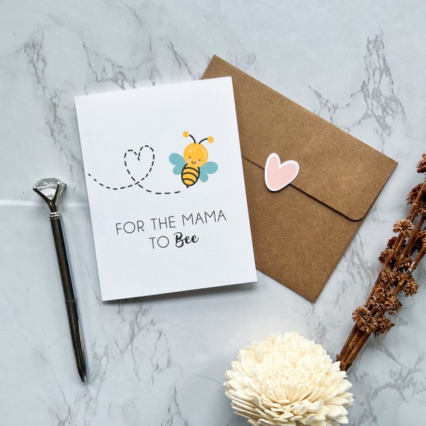 For the Mama to Bee | Cheesy | Gender Neutral | Expecting | Baby Shower - A2 Sized Greeting Card