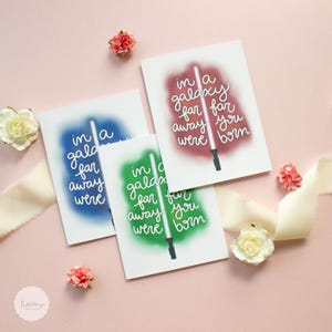 Star Wars Birthday Card | In a galaxy far far away you were born | Lightsaber birthday Card - A2 Sized Matte Card