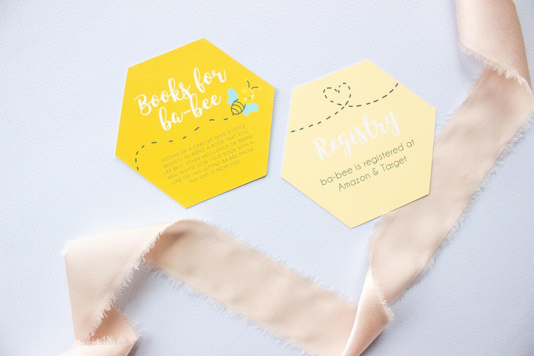 Honeycomb Bee Baby Shower Insert Cards: Registry & Books - Etsy