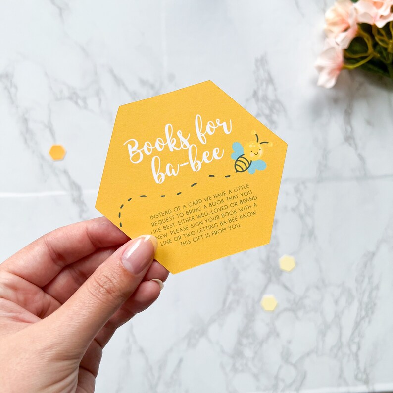 Honeycomb Bee Baby Shower Insert Cards: Registry & Books - Etsy