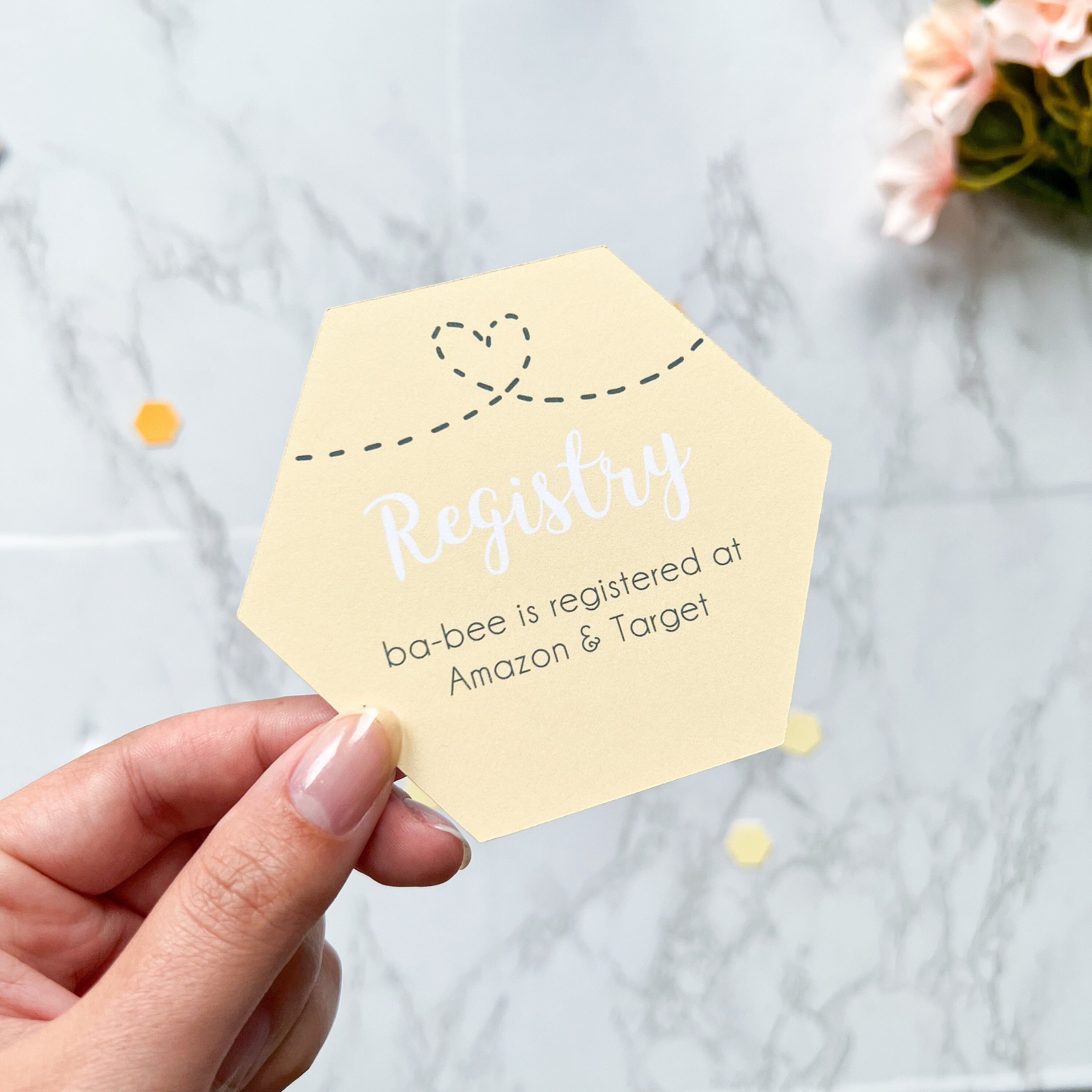 Honeycomb Bee Baby Shower Insert Cards: Registry & Books - Etsy