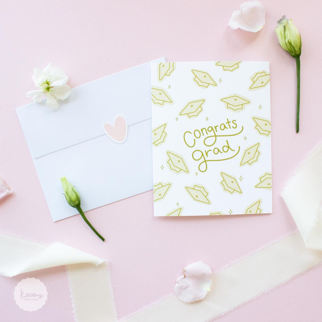 Congrats Grad Card | Handmade Graduation Gift, A2 Size - Etsy
