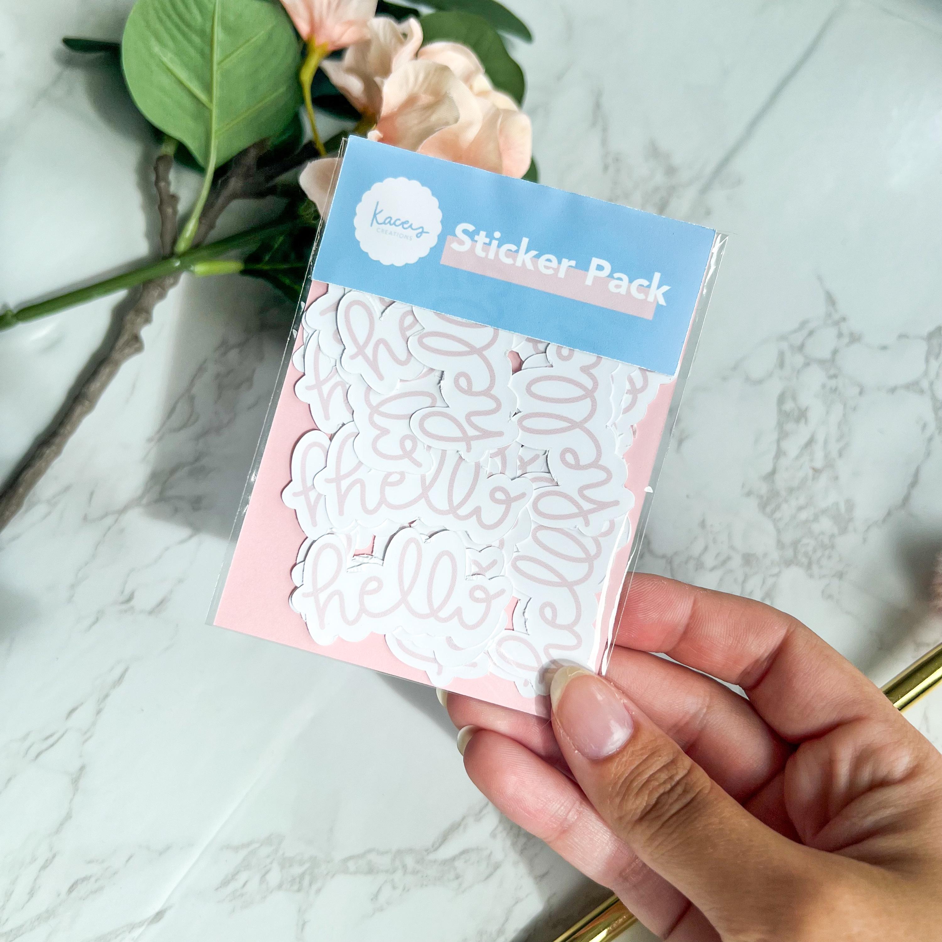 Hello Hello Hello Rupual Sticker Hello Script Sticker | Premium Vinyl Envelope Seal - Etsy