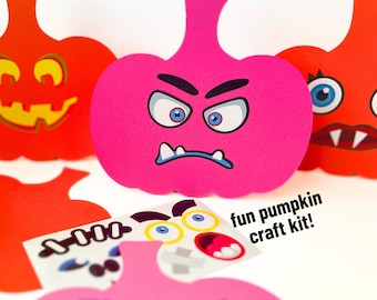 Stand-up pumpkin craft classroom ready fall activity kids party pack Halloween craft easy pumpkin decorating kit Halloween idea for families