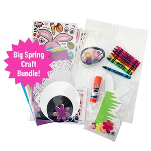 Easter craft kids spring craft bundle kid Easter basket idea family Easter activity bunny sticker craft Easter lamb craft bundle spring
