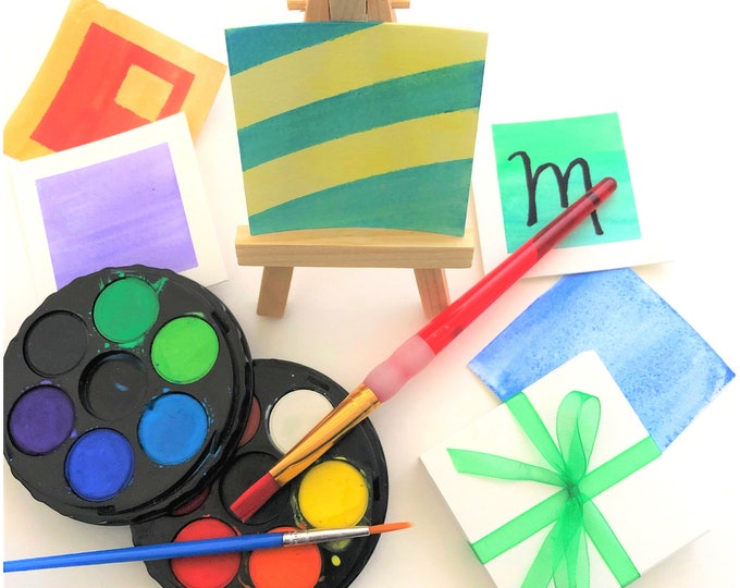 Kids Mini Watercolor Set, Kids Summer Activity, Watercolor Kit for Kids, Kids Art Box, Kids Birthday Gift, Kids Summer Vacation