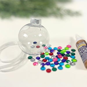 Easy DIY ornament Christmas craft for busy family holiday party activity ornament craft kids Christmas idea bright gem ornament holiday gift image 3