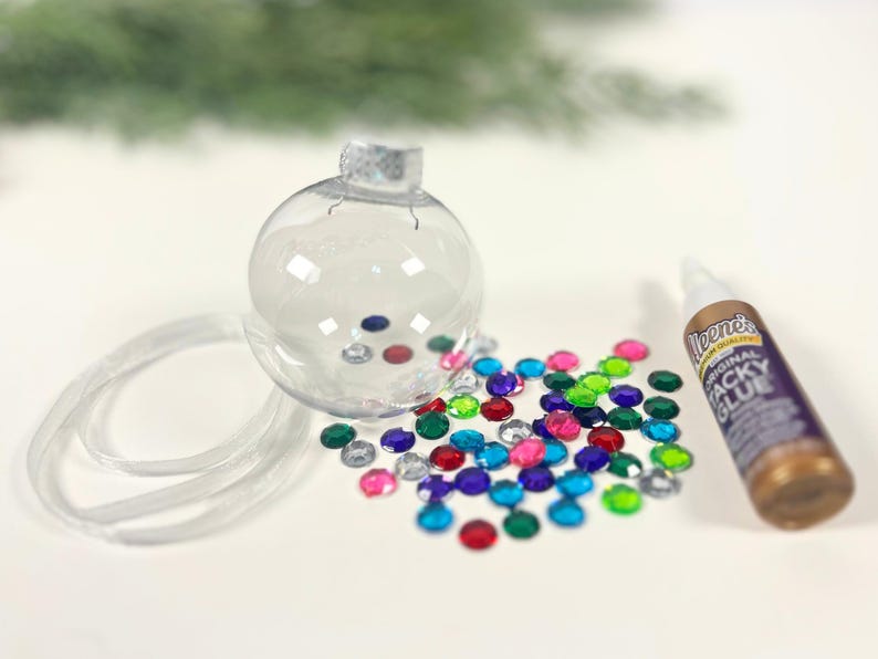 Easy DIY ornament Christmas craft for busy family holiday party activity ornament craft kids Christmas idea bright gem ornament holiday gift image 3