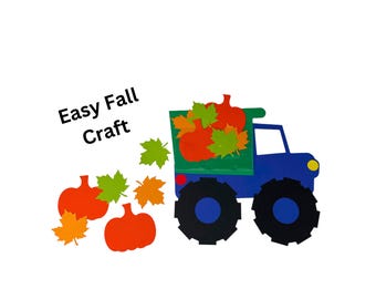 Fall craft kids Thanksgiving pumpkin craft fall leaves preschool counting craft kindergarten fine motor skills fall monster truck craft kids