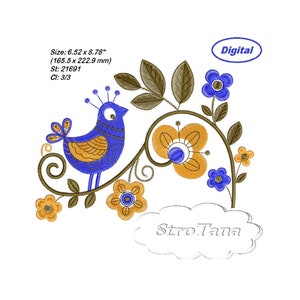 Machine Embroidery Design, Ukrainian style For home decoration, For different seasons, Hoop 7.09x9.45, Birds Embroidery Design