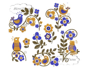 Ukrainian Folk Art Birds Machine Embroidery Designs (Set of 10)