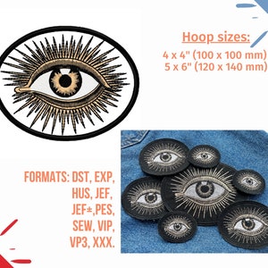 Digital  Embroidery Design File Fantastic Patch All-Seeing Eye, evil eye, Embroidered Applique Patch, Peace Scheme, Instant Download