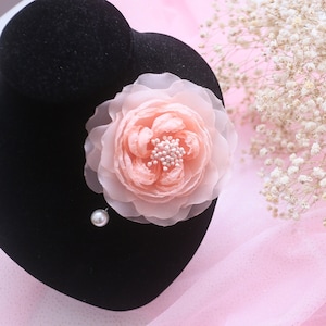Orange Chiffon JULIET ROSE BROOCH Pin, Bridal, Handmade Fabric Brooch Pin, Silk Brooch Pin Handmade Flower Pins, Hair Accessory