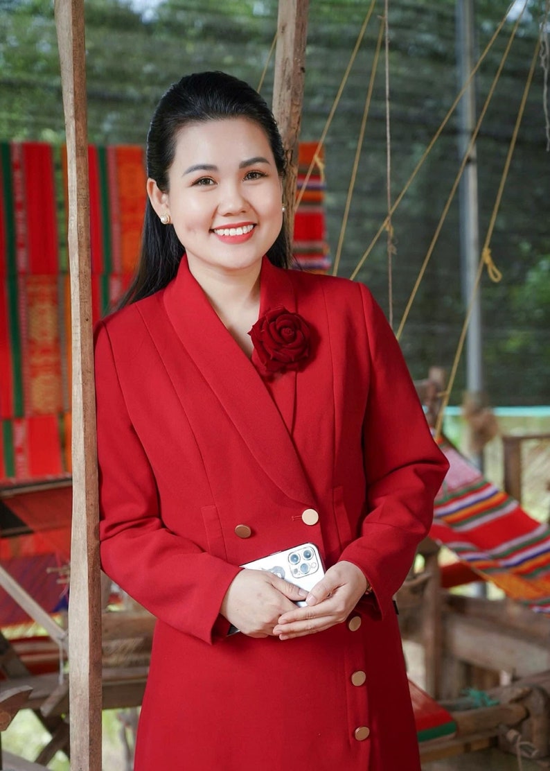 Old Red Velvet Rose Pin Brooch, Handmade Flower Brooch, Fabric Flower