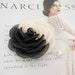 Black and White Silk Flower Pin, Fabric Flower Brooch, Brooch Pins for ...
