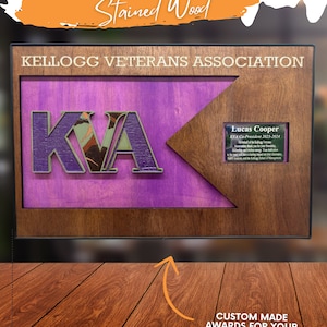 Custom Army Guidon Frame - Military Guidon Flag Plaque, PCS/ETS Award, Army Airforce Navy Wood Plaque, Change of Command Gift, Free Shipping