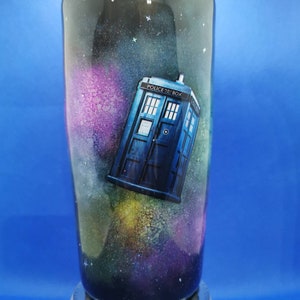 Dr. Who tardis inspired tumbler with working LED lights