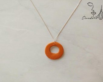 Polymer Clay Kette Aufhänger • Cognac orange • handgefertigt und einzigartig • ohne Halskette