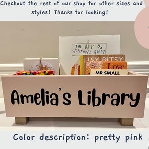 Personalized Children&#39;s library box, baby book box, book storage, nursery storage, baby girl gift, baby boy gift, bookcase, baby shower gift
