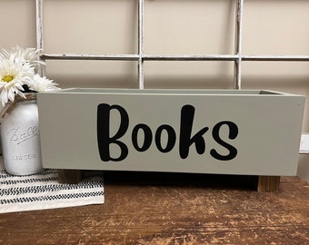 Children's library box, baby book box, book storage, nursery storage, baby girl gift, baby boy gift, bookcase, baby shower gift, kids books