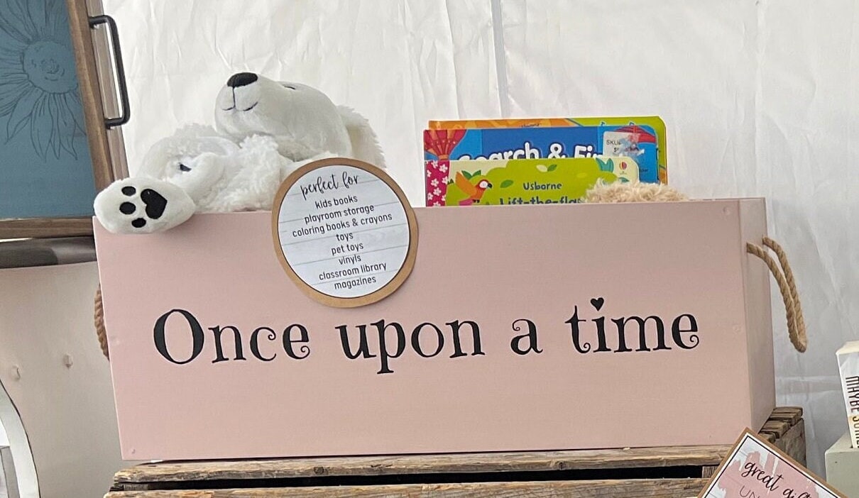Baby Library, Large Wooden Box, Once Upon a Time, Baby Book Box ...