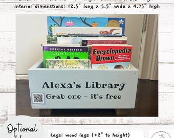 Small personalized book box, books storage, book ish