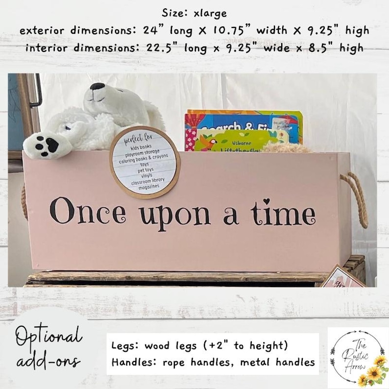 Baby Library, Large Wooden Box, Once Upon a Time, Baby Book Box ...