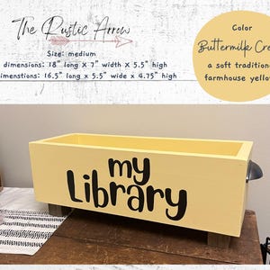 Children's library box, baby book box, book storage, nursery storage, baby girl gift, baby boy gift, bookcase, baby shower gift, kids books Buttermilk Cream