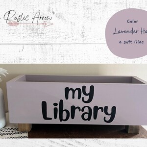 Children's library box, baby book box, book storage, nursery storage, baby girl gift, baby boy gift, bookcase, baby shower gift, kids books Lavender Haze