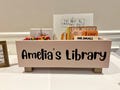 Personalized Children's library box, baby book box, book storage, nursery storage, baby girl gift, baby boy gift, bookcase, baby shower gift