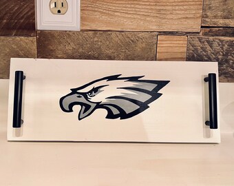 Wood Tray, Eagles decor, Football Gift, Philadelphia Eagles, Eagles Gift, Desk Organizer, Snack Tray, Rustic Wood, Sports Serving Tray