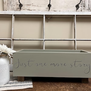 Just one more story, child bookcase, baby book box, book storage, nursery storage, baby girl gift, baby boy gift, baby shower gift