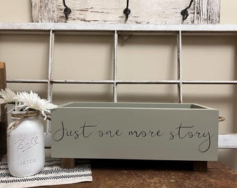 Just one more story, child bookcase, baby book box, book storage, nursery storage, baby girl gift, baby boy gift, baby shower gift