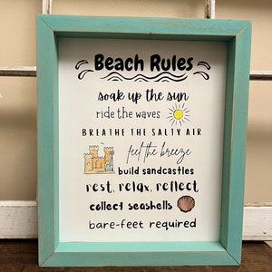 Beach wall art home decor beachy beach rules sign on wood beach decor airbnb beach decor  sign rustic beach sign wood gift for beach lovers