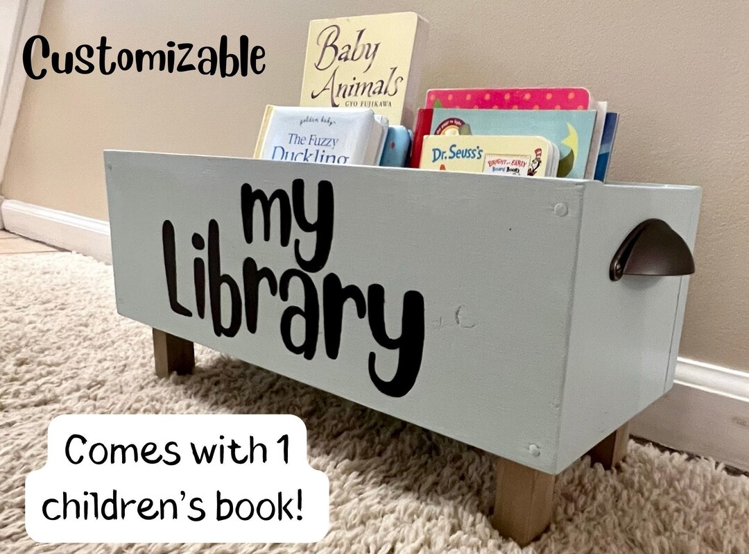 Children's Library Box, Baby Book Box, Book Storage, Nursery Storage