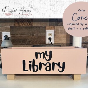 Children's library box, baby book box, book storage, nursery storage, baby girl gift, baby boy gift, bookcase, baby shower gift, kids books Conch