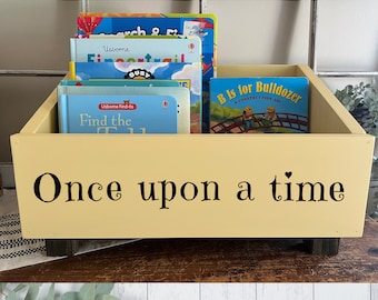 Personalized Children's library box, baby book box, book storage, nursery storage, baby girl gift, baby boy gift, bookcase, baby shower gift