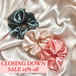 Set of Silk scrunchies satin scrunchies| gift set hair accessories bridesmaid gift birthday gift for her best friend easter gift