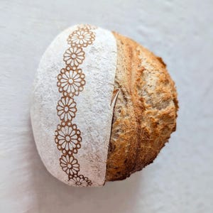 Floral Border Sourdough Stencil | Reusable Mylar Bread Decorating Tool