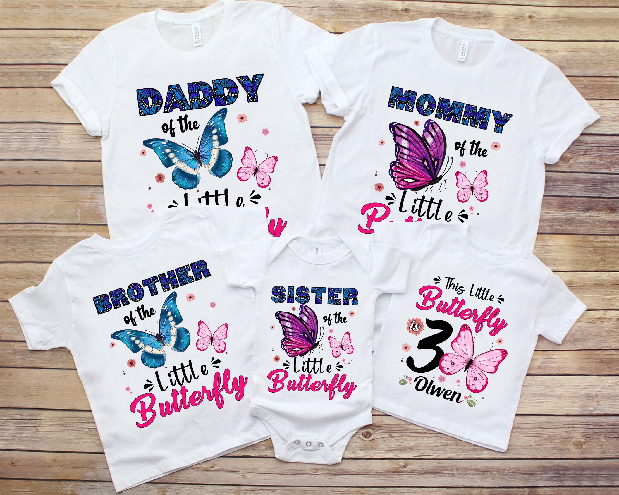 Personalized Butterfly Birthday Girl Shirt 3rd Girl Birthday Etsy