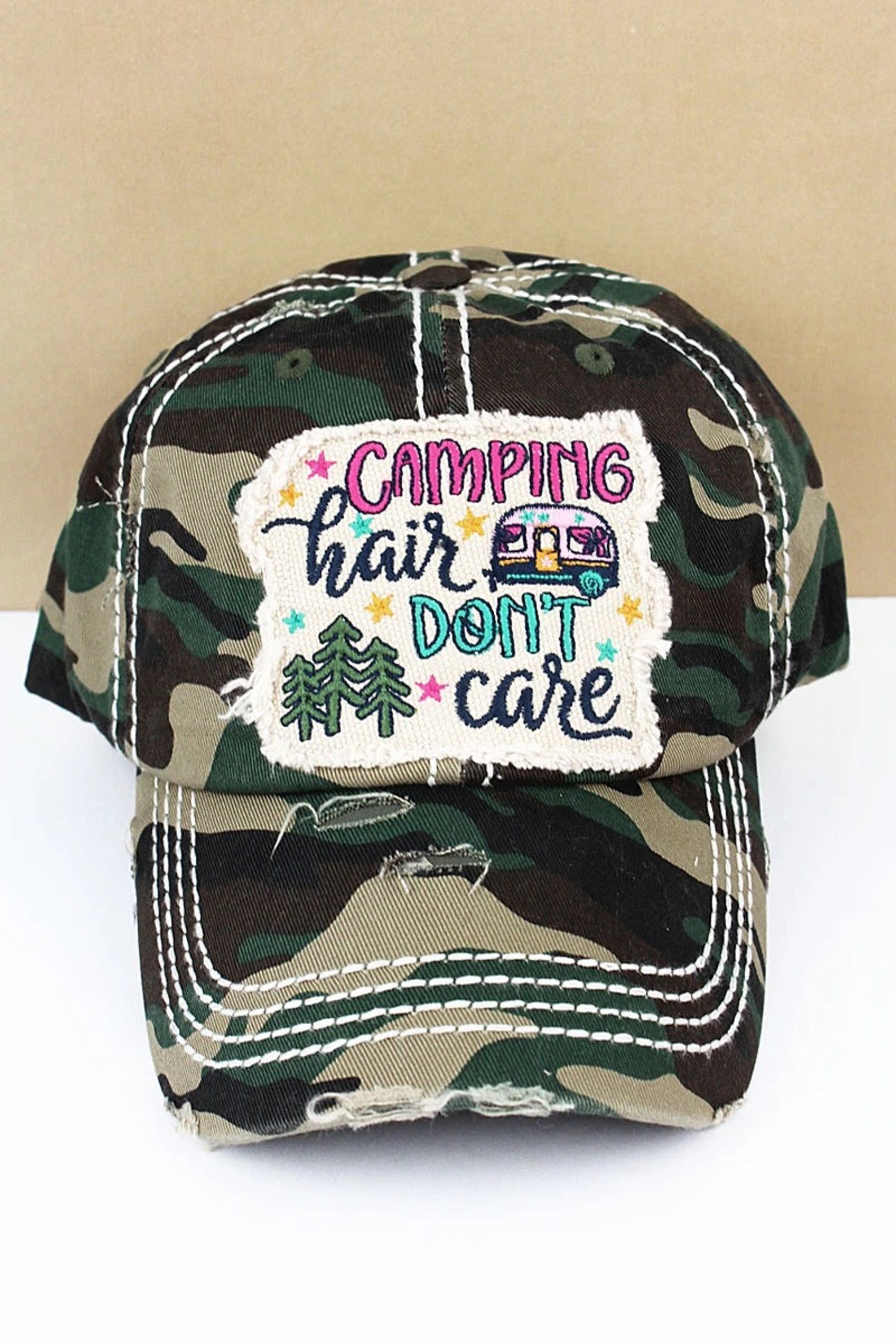 Camping Hair Don t Care Hat Etsy