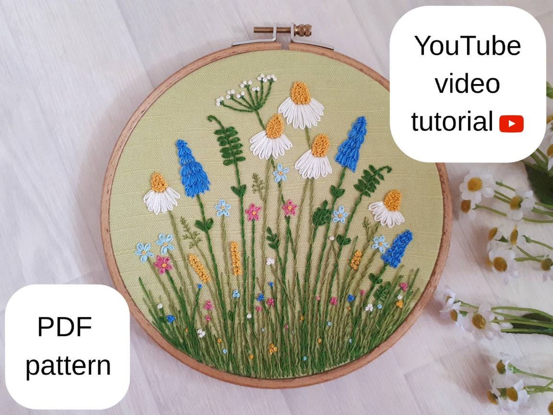 Wildflowers Pdf Pattern Embroidery for Beginners Embroidery - Etsy New ...