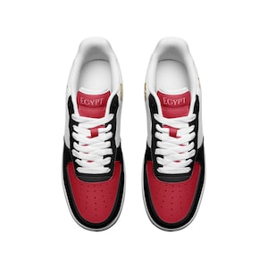 Custom Egypt Flag Sneakers - Vegan Leather National Flag Shoes image 3