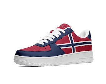 Chaussures Norway pour homme et femme | Baskets drapeau norvégien | Cadeaux personnalisés Norvège